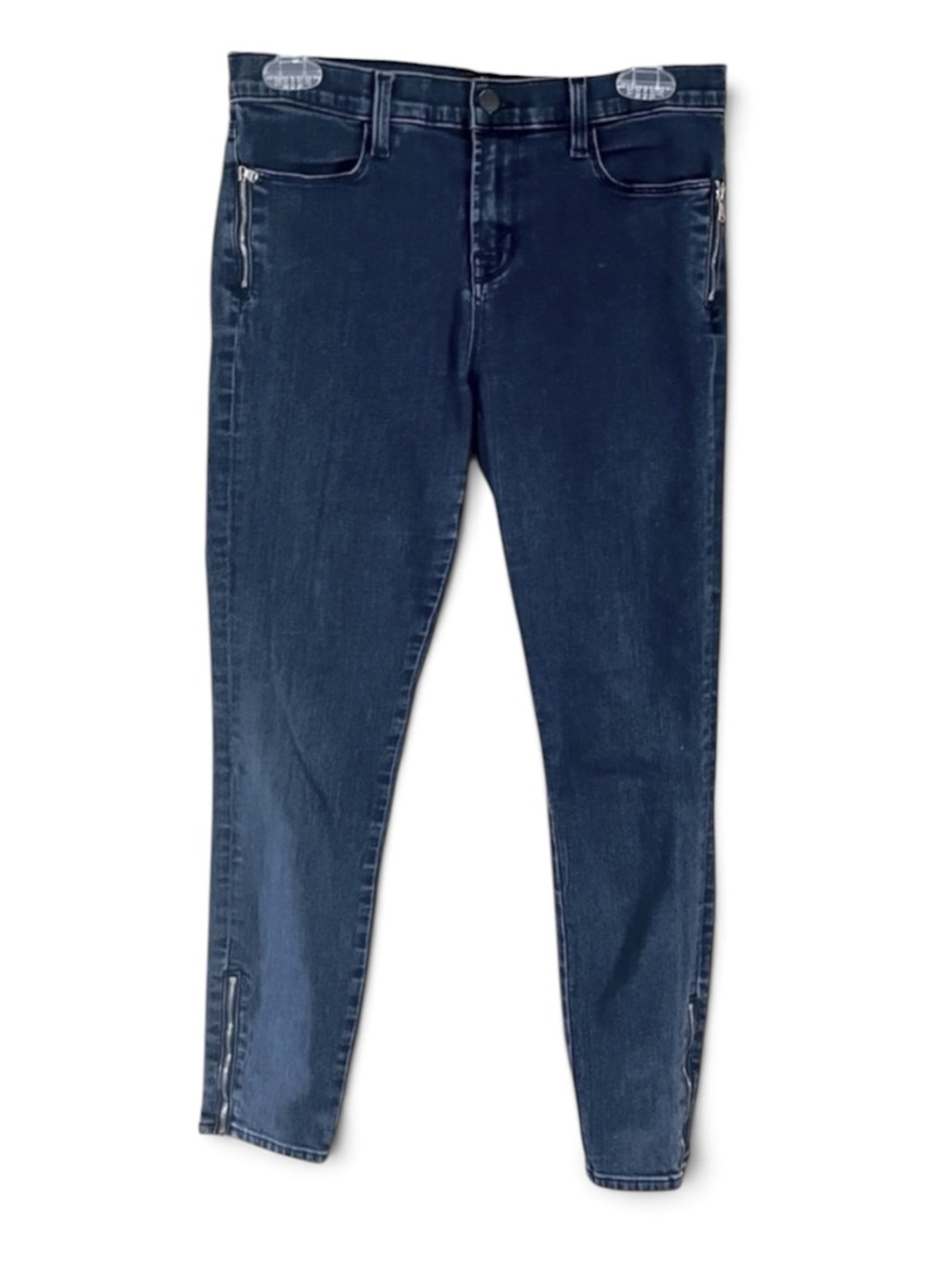 J Brand Dark Blue Skinny Ankle Zip Hi-Rise Premium Denim Jeans